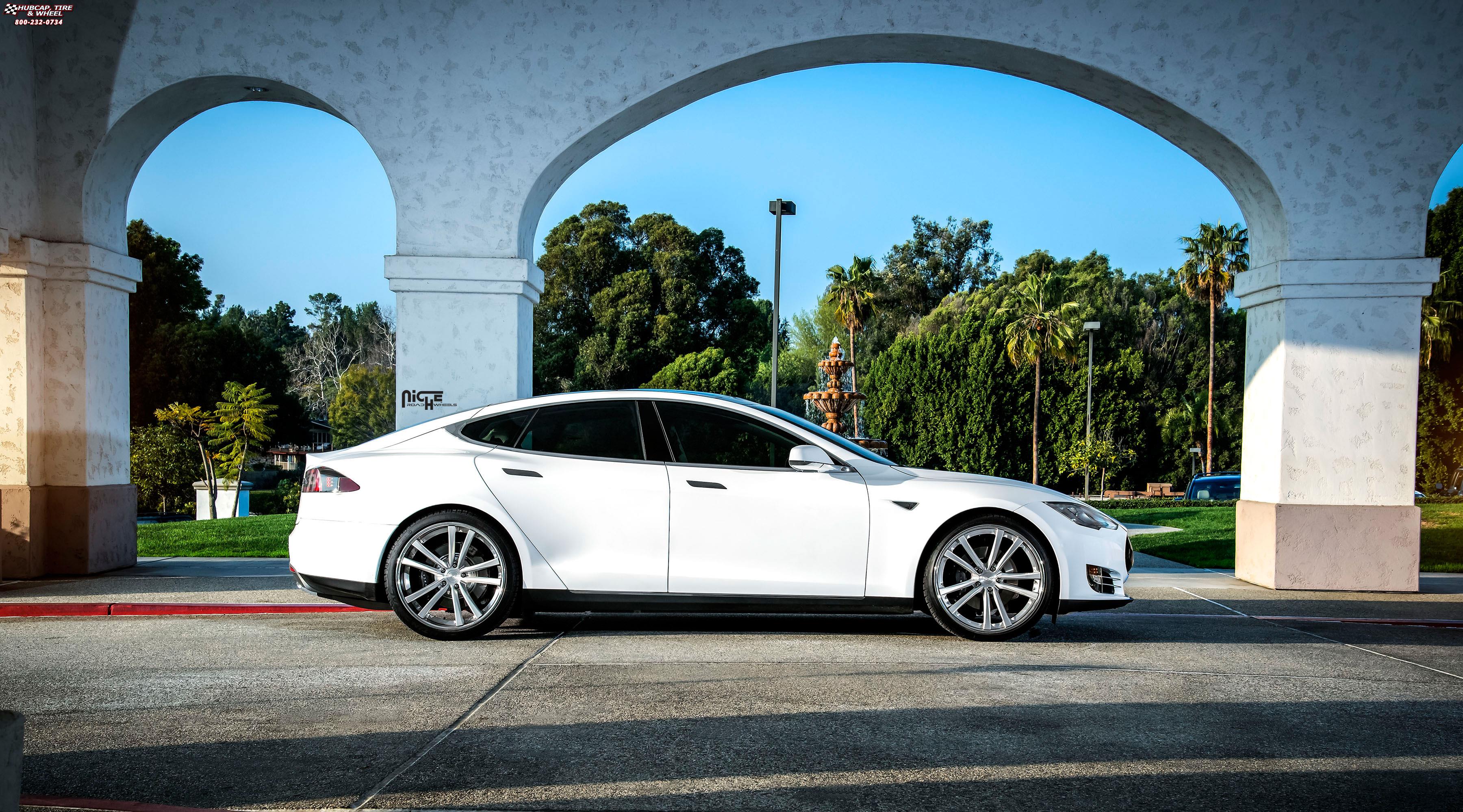 vehicle gallery/tesla model s niche concourse 22x85  Brushed, DDT, Matte Clear, Sparkle Black Lip wheels and rims